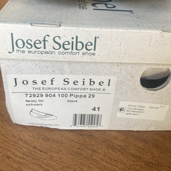 Josef Seibel black Pippa 29 Leather Laser Cut Ballerina Flats - Picture 5 of 8